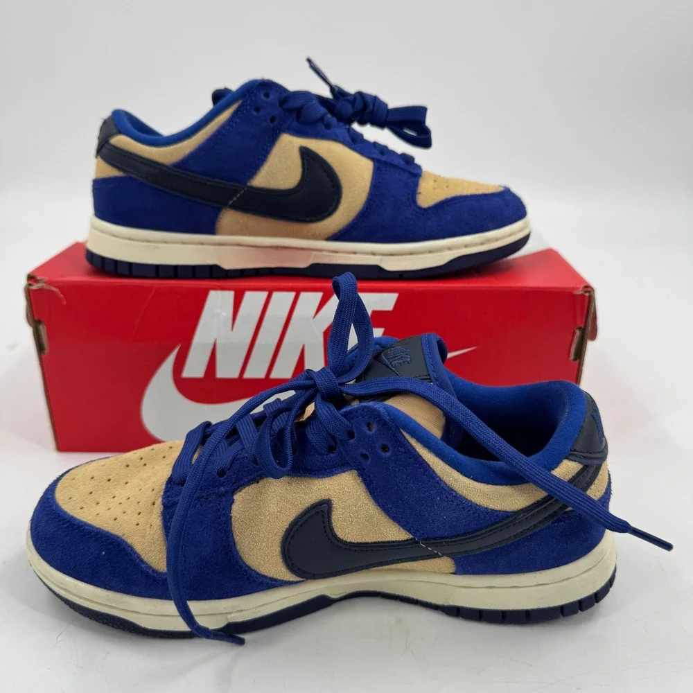 Nike Dunk‎ Low LX Deep Royal Blue Dark Obsidian Suede Sneakers Shoes DV741-400